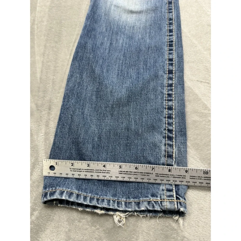 Ariat M4 Jeans Mens 31x34 Blue Denim Bootcut Stretch Distressed Western Cowboy